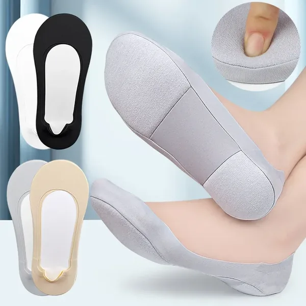 Calcetines invisibles acolchados en blanco, negro, gris y beige