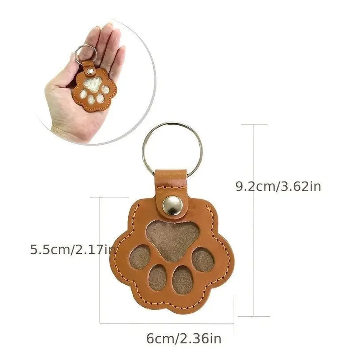 Medidas del llavero: 9,2 × 6 cm