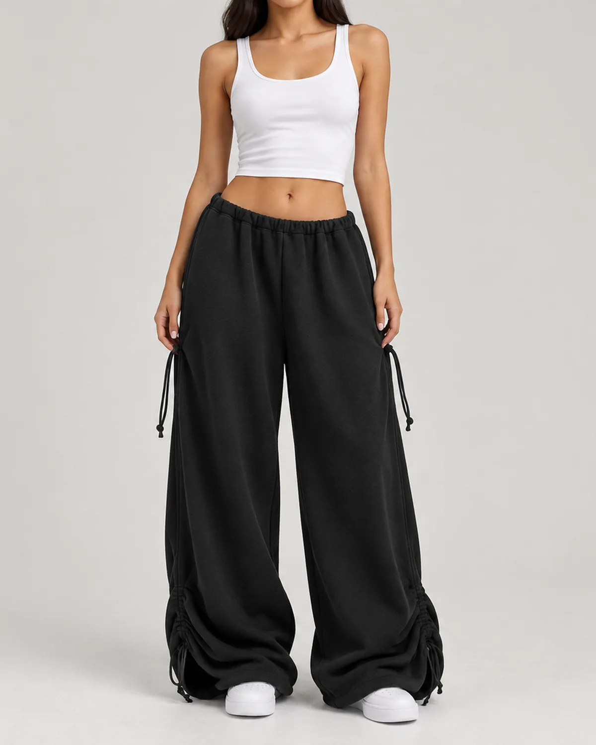 Pantalón oversize negro de frente